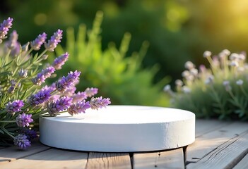 Lavender Garden Platform: Natural Serene Display Scene
