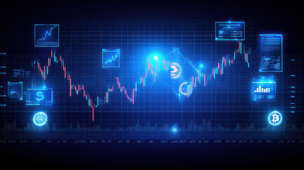 digital stock market dashboard with dynamic financial data and charts