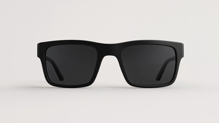 black sunglasses with a glossy finish on white