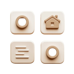 Four Distinct Symbols on 2x2 Button Grid