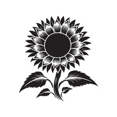 Fototapeta premium pojedynczy słonecznik sylwetka wektor