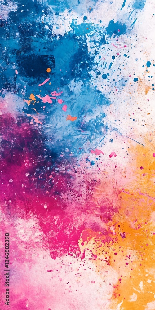 Fototapete Vibrant abstract artistic splatter painting with colorful expressive brushstrokes and dynamic texture : Generative AI