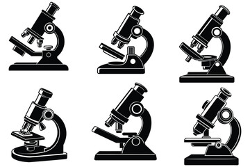 a microscope silhouette in a white background illustration