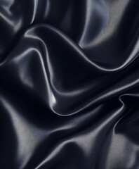 Fototapeta premium Luxurious Black Silk Fabric with Rich Texture and Elegant Flowing Waves : Generative AI