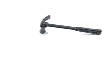 A durable hammer, essential for construction and repair, stands cut out on a white background. It symbolizes strength, precision, and craftsmanship.