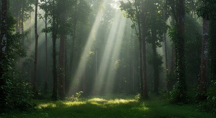 Obraz premium morning in the forest