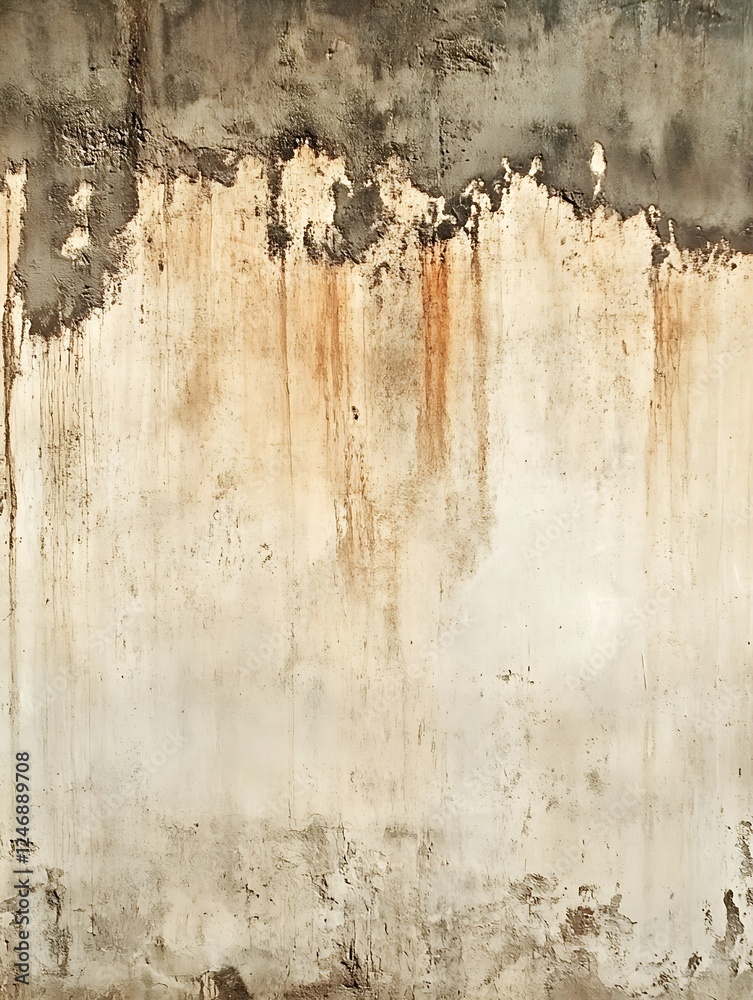 Aufkleber close up textured old concrete wall with rust and wear : generative ai