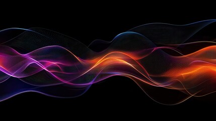 Abstract wave lines background with smooth flowing curves in various shades of color