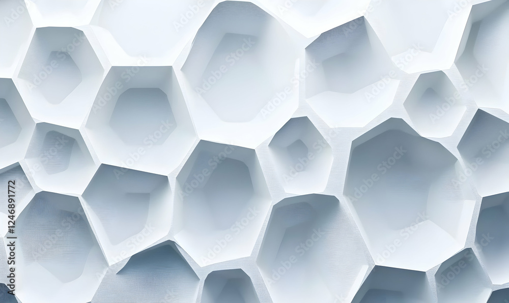 Poster abstract white background with a hexagonal pattern for technology