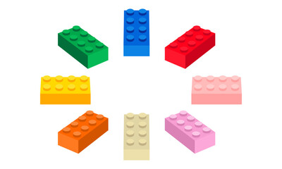 Obraz premium toy block icon set vector illustration isolated on white background.