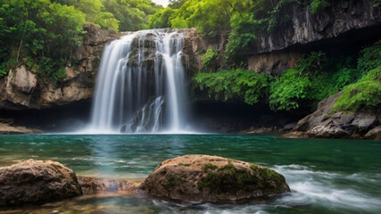 waterfall in the mountains