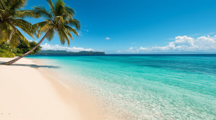 Fototapeta premium beach with tranquil turquoise ocean