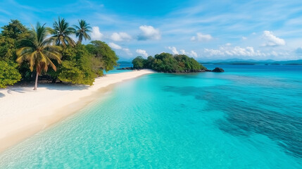 Fototapeta premium calm turquoise waters and white sandy beaches