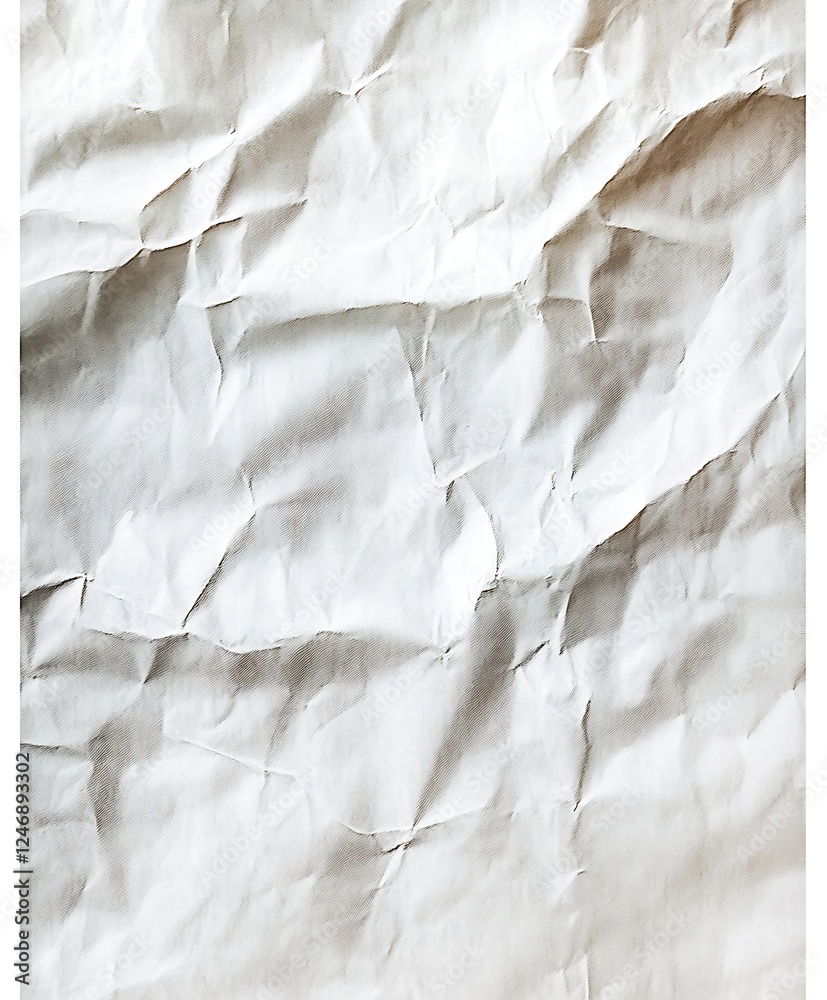 Poster Wrinkled White Paper Textured Background Perfect for Graphic Design Projects : Generative AI