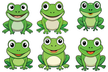 Fototapeta premium cute happy frog vector illustration design