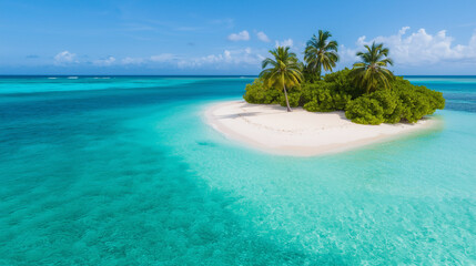Fototapeta premium tropical island with white sand and turquoise waters