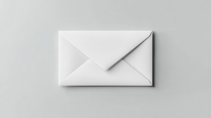 White envelope with a blank paper sheet placed on top isolated on a clean background