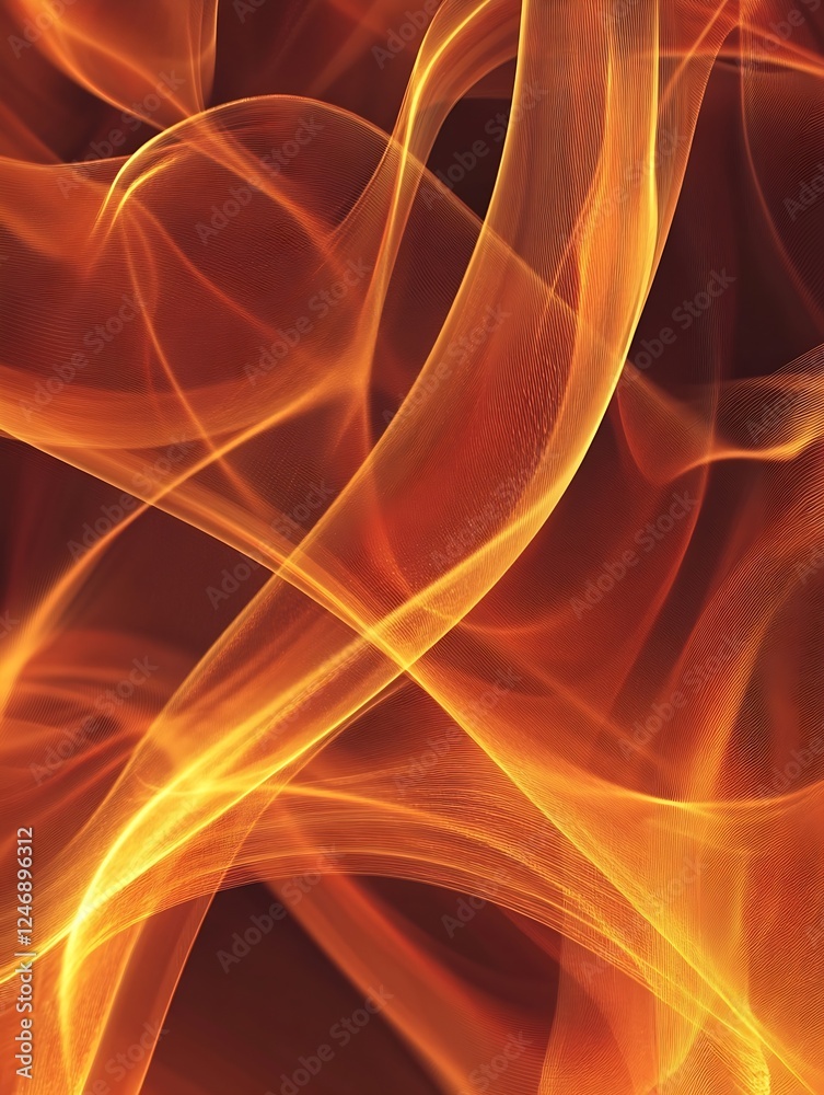 Leinwandbilder abstract fiery orange and yellow light waves creating dynamic energy and motion : generative ai