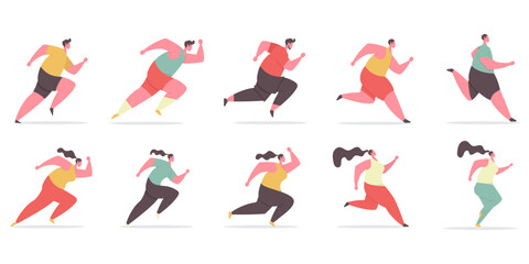 Running Human Illustration Set