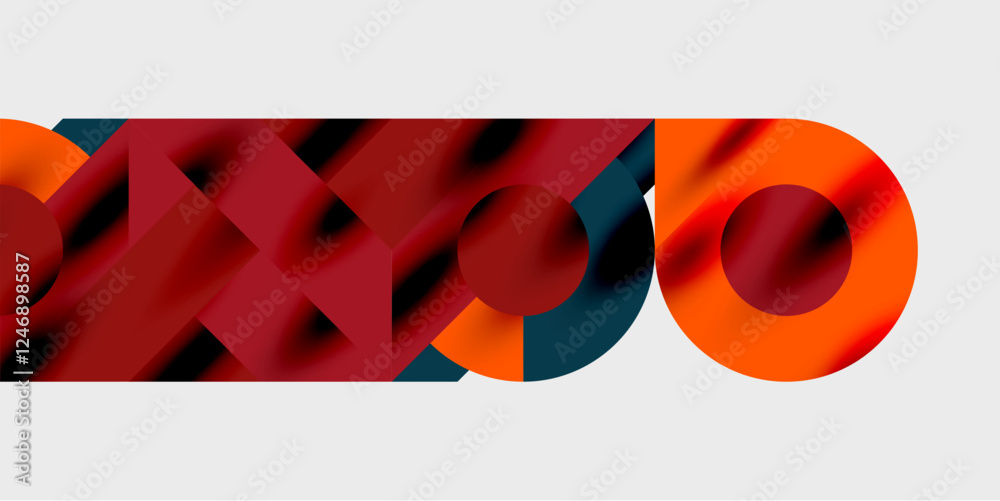 Aufkleber Vibrant abstract background circles with smooth gradients, creating a dynamic and modern design. Ideal for creative, tech, or contemporary-themed projects