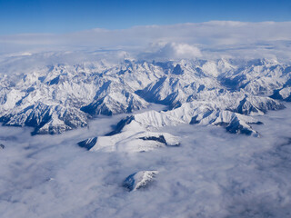 Les Alpes - Vue A&eacute;rienne - Enneig&eacute;es