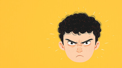 The boy with the displeased face