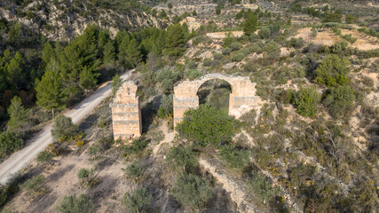 Fototapeta premium The Roman Aqueduct of Pena Cortada located near Valencia, Spain