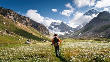 Obraz premium Exploring vibrant summer landscapes in the majestic mountains