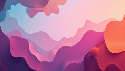 Vibrant abstract landscape showcasing soft curves and gentle hues in a dreamy atmosphere