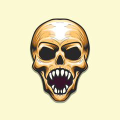 Human skull Open Mouth danger look design