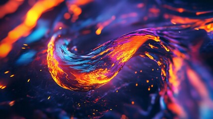 Dynamic swirling flames with vibrant colors create a mesmerizing abstract art piece