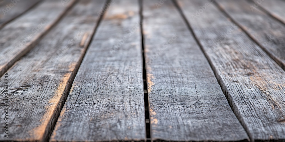 Aufkleber rustic wooden plank background with weathered texture ideal for natural decor : generative ai