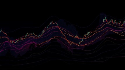 Detailed High-Definition Stock Market Chart with Smooth Lines Showing Trends and Fluctuations