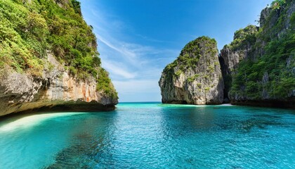 Crystal clear turquoise waters invite adventure in a tropical paradise during summer