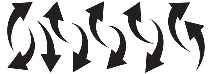 curved arrow png, black curved arrow icon ioslated on transparent background