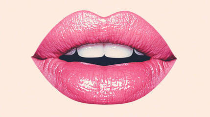 elegant pink lips with subtle highlights