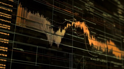 Detailed Stock Market Chart in Ultra HD Showing Strong Fluctuations and Data Visualization