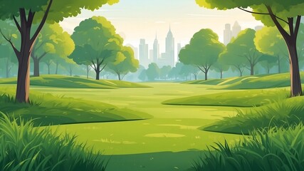 summer landscape with trees