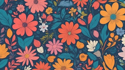 seamless pattern with flowers