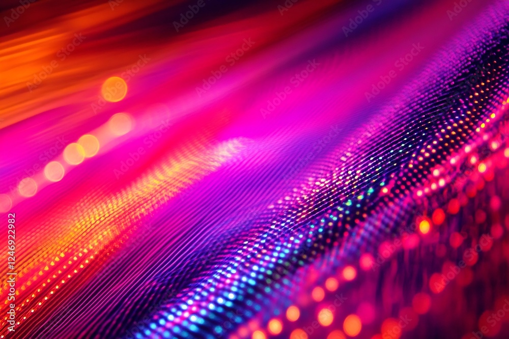 Poster Dynamic Colorful Abstract Background with Vibrant Light Streaks and Light Bokeh : Generative AI