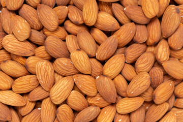 almonds nuts flat lay. Almond pattern concept background
