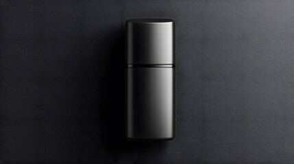 A sleek deodorant bottle with a brushed metal effect, shot with dramatic cinematic lighting.