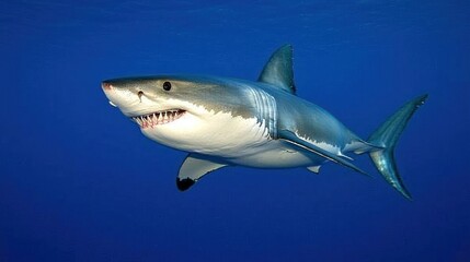Obraz premium Majestic Great White Shark Underwater