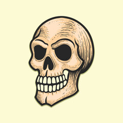 Skull vintage one side view