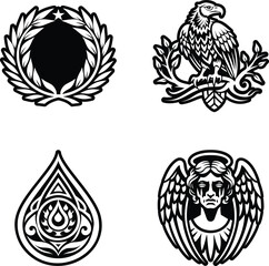 Pack of Glyph Style Luck Tattoo Icons 

