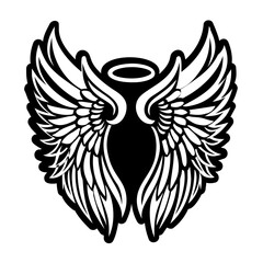 Obraz premium A filled style icon of angel wings symbol
