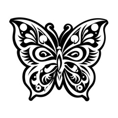 Butterfly tattoo icon in filled style