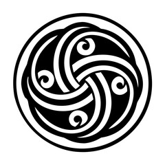 Celtic triskelion icon in glyph style