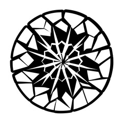 Fototapeta premium Cracked mirror icon in filled style