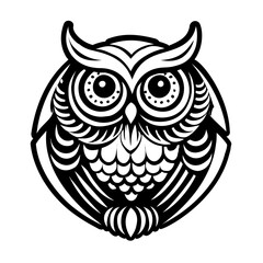 A glyph style icon of owl symbol